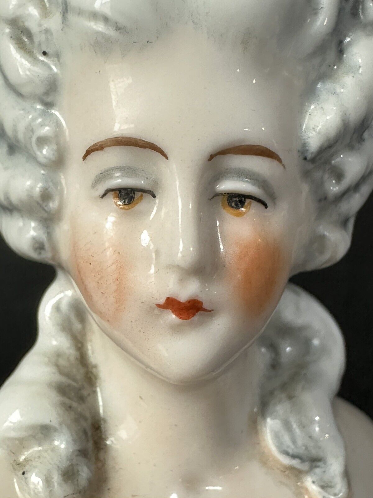 Antique German Pincushion Half Doll Marie Antoinette Hairstyle Arms Away