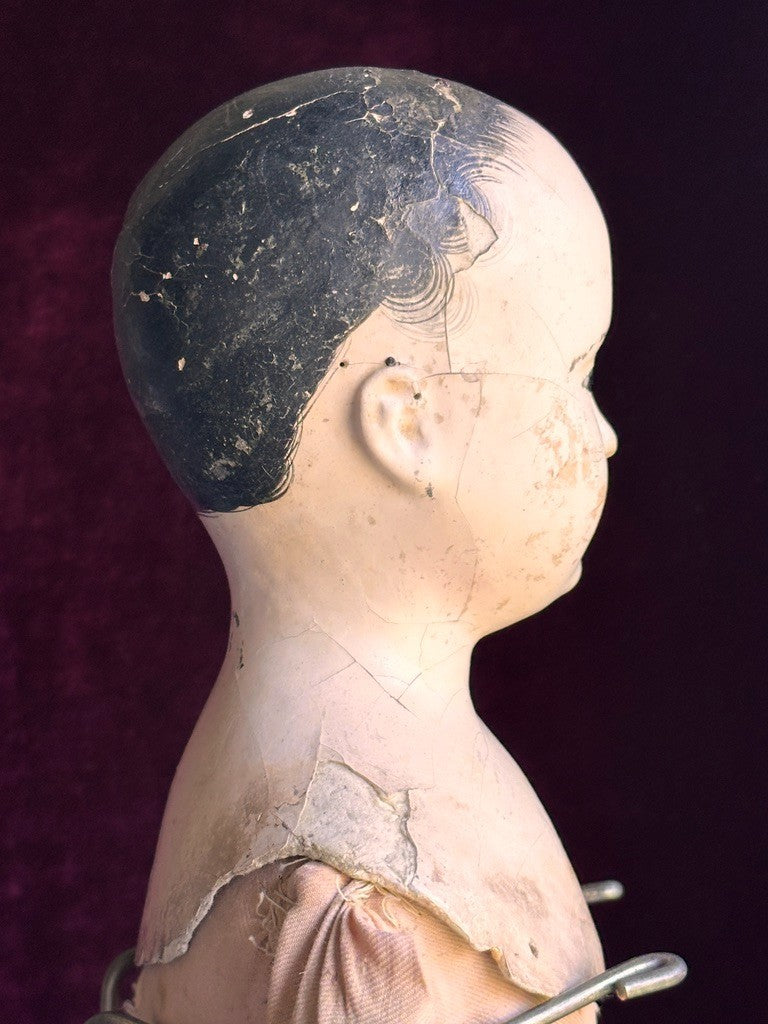 Large Antique French Andreas Voit Pauline 28" Papier Mache Doll
