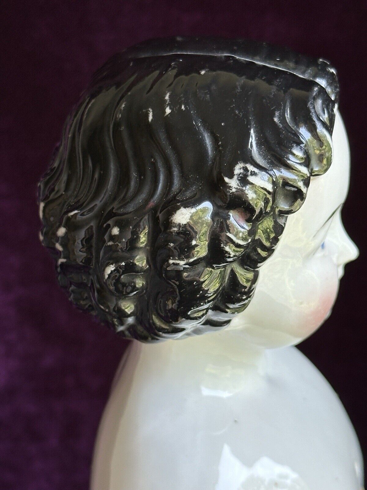 Antique German 19” China Shoulder Head Brunette Victorian Fashion Doll
