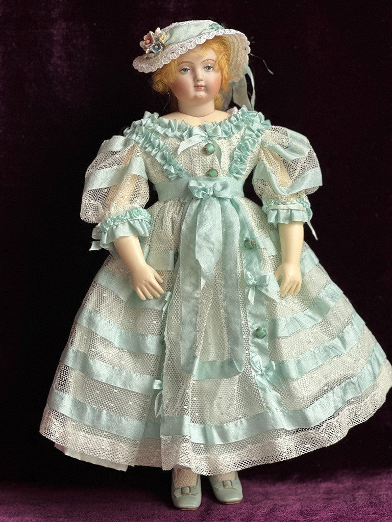 Collectible 15” Porcelain Reproduction of Antique French Huret Fashion Doll