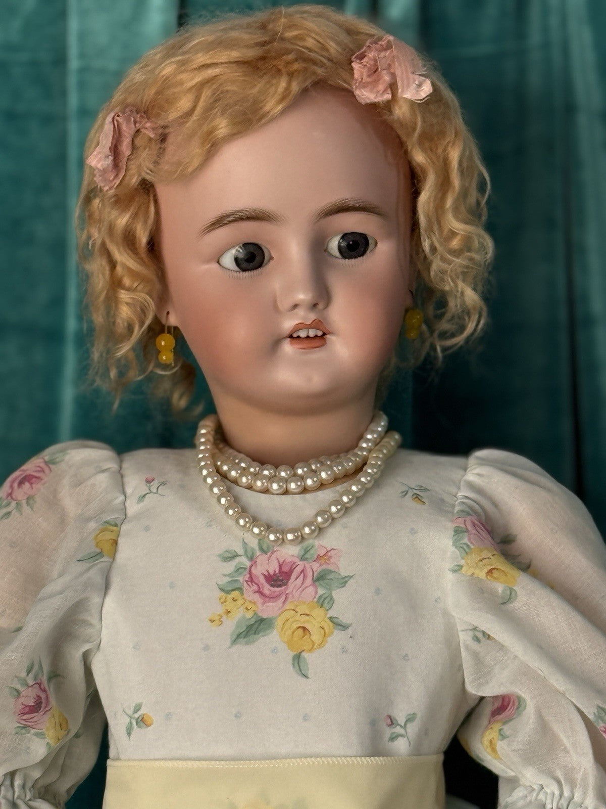 Antique German C.M. Bergmann and Simon Halbig Bisque Head 32” Doll