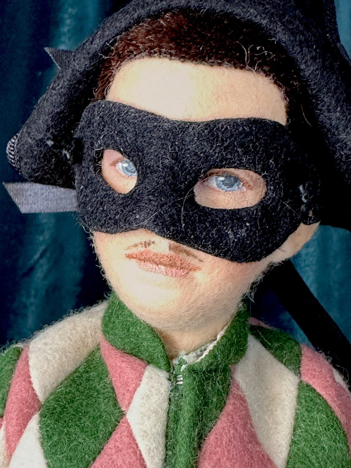 Collectible 15” John Wright The Commedia del'arte Harlequin Felt Doll LE 250