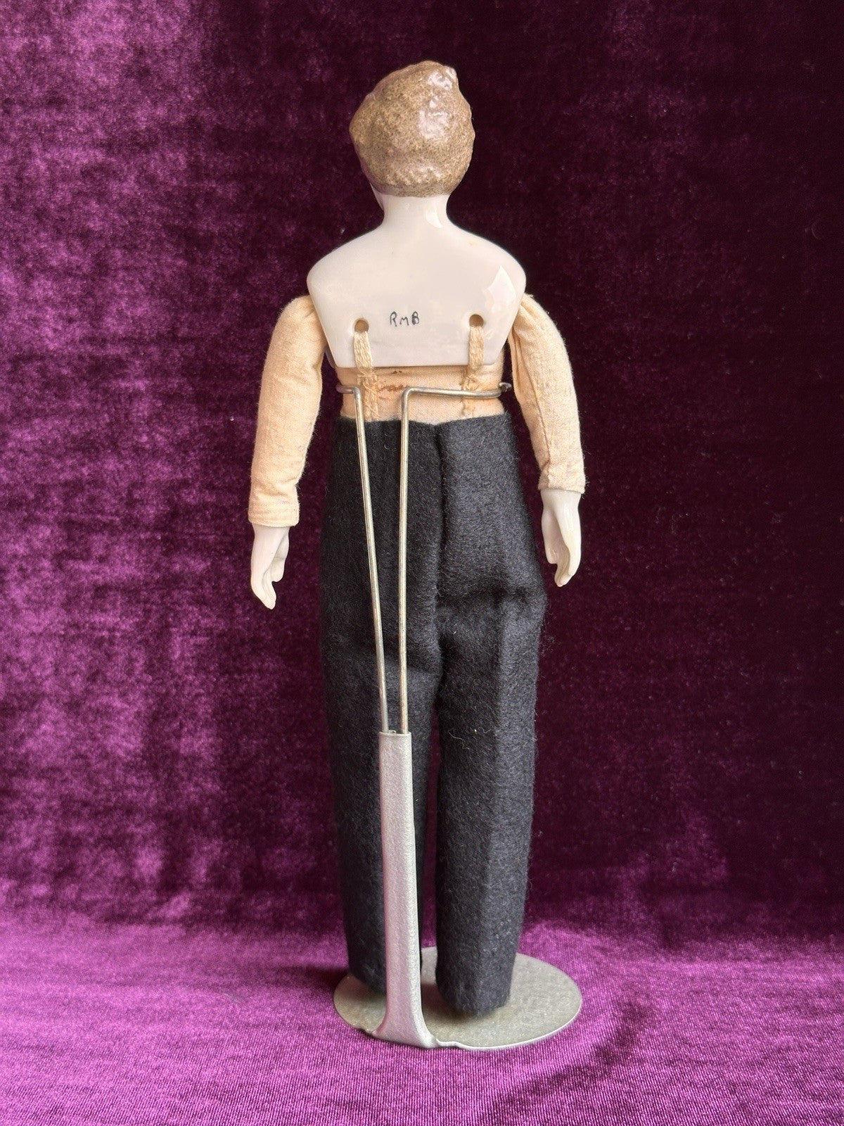 Rare 10.5” Porcelain Reproduction Of Antique German Male China Groom Doll