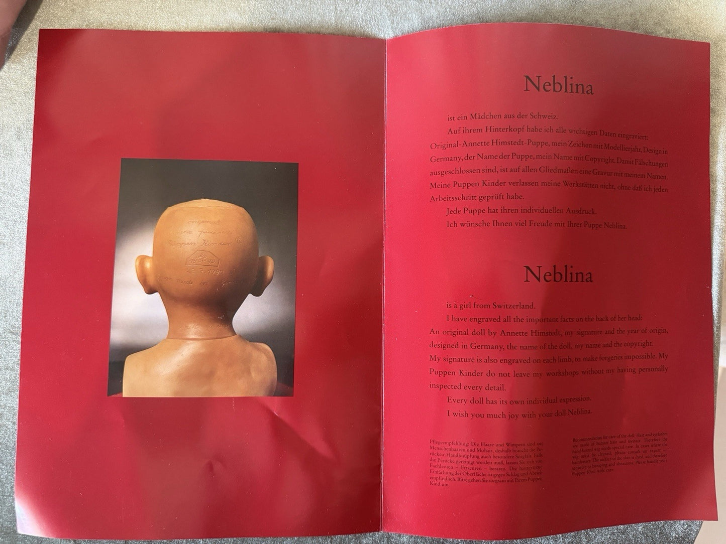 Collectible Vinyl Annette Himstedt 25” Neblina Doll Box/COA