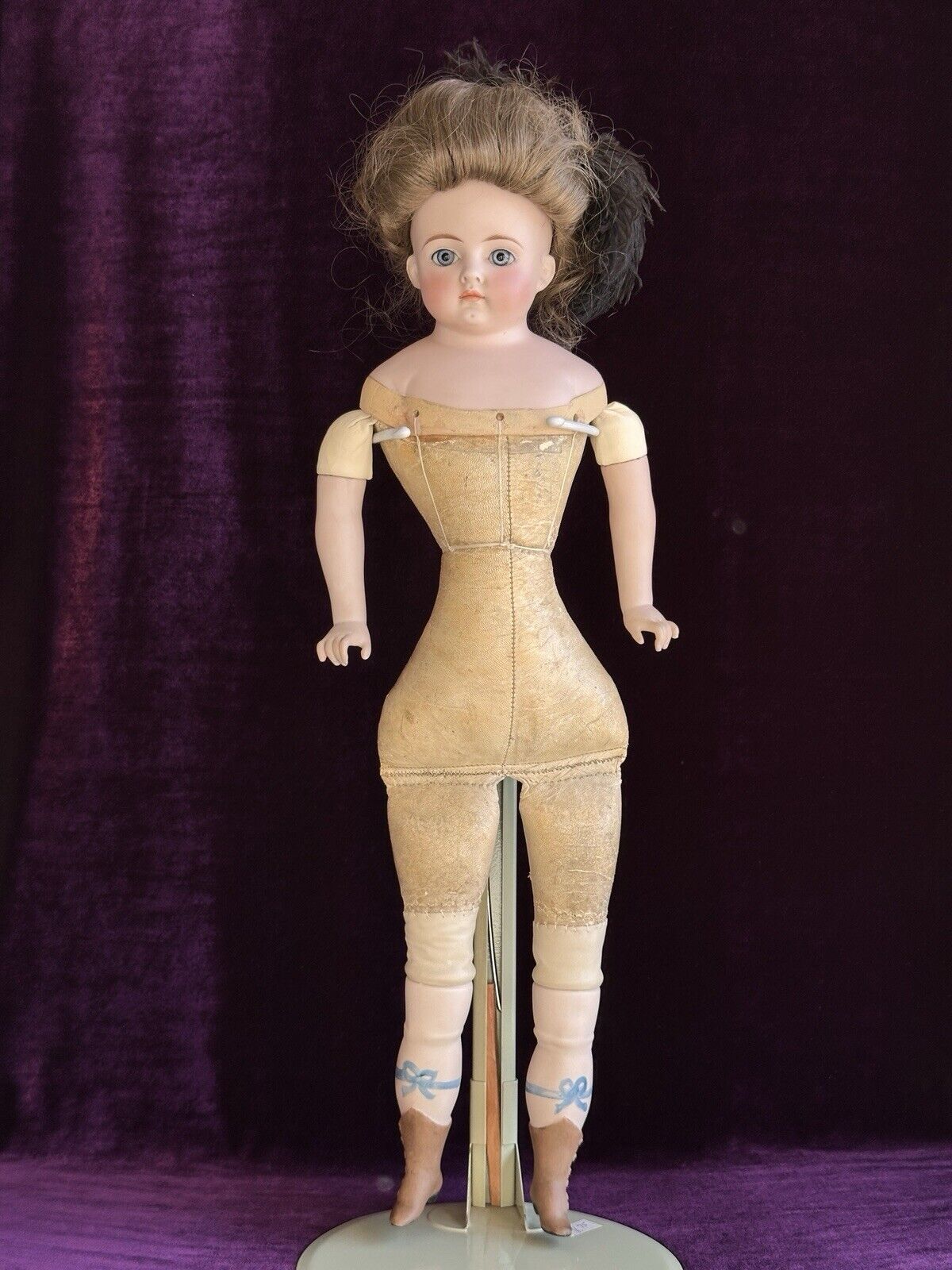 Rare Large Antique German 22” CF Kling 167 Solid Domed Bisque Head Doll