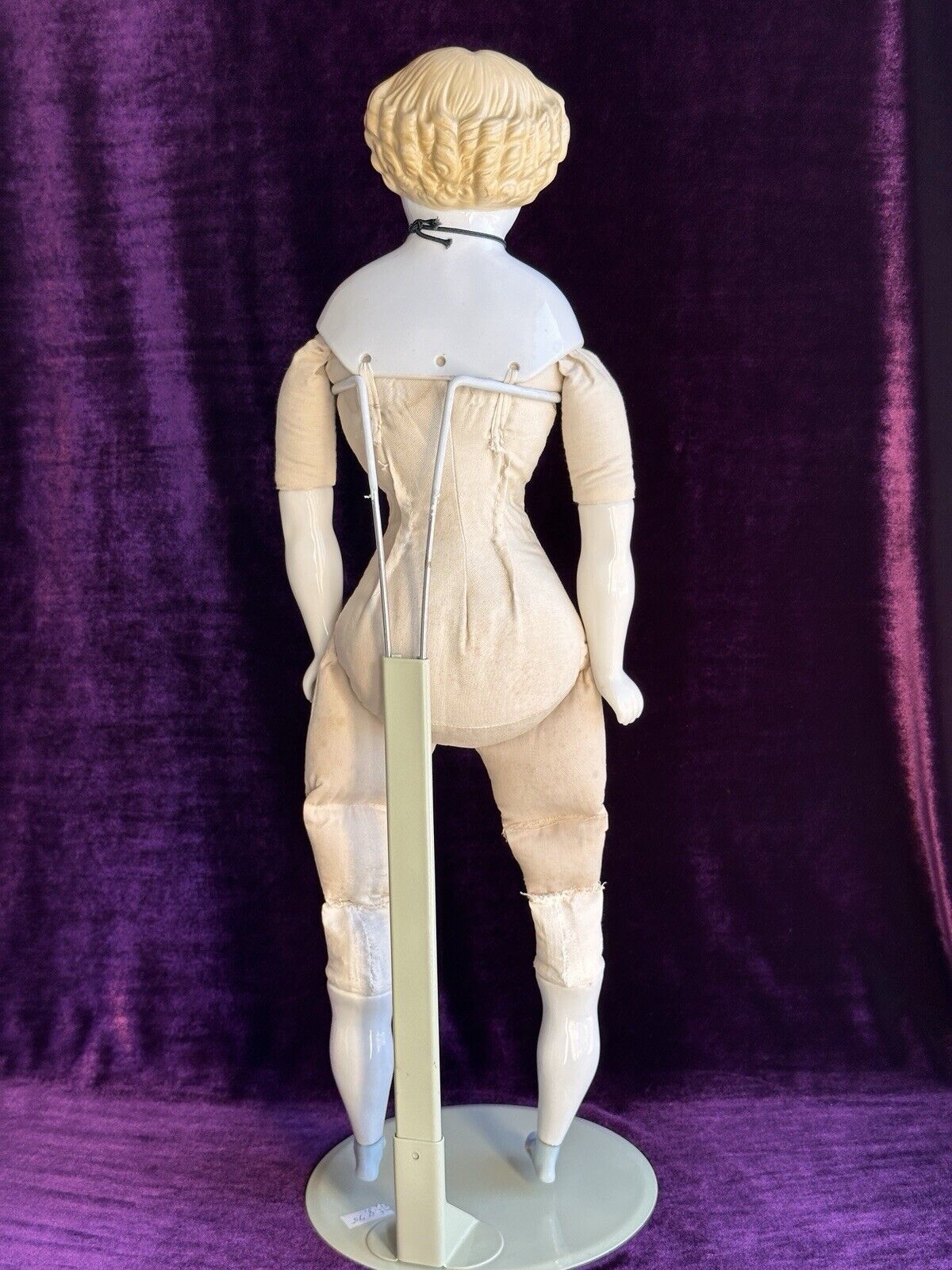 Antique German 11.5” Petite Blonde China Shoulder Head Doll