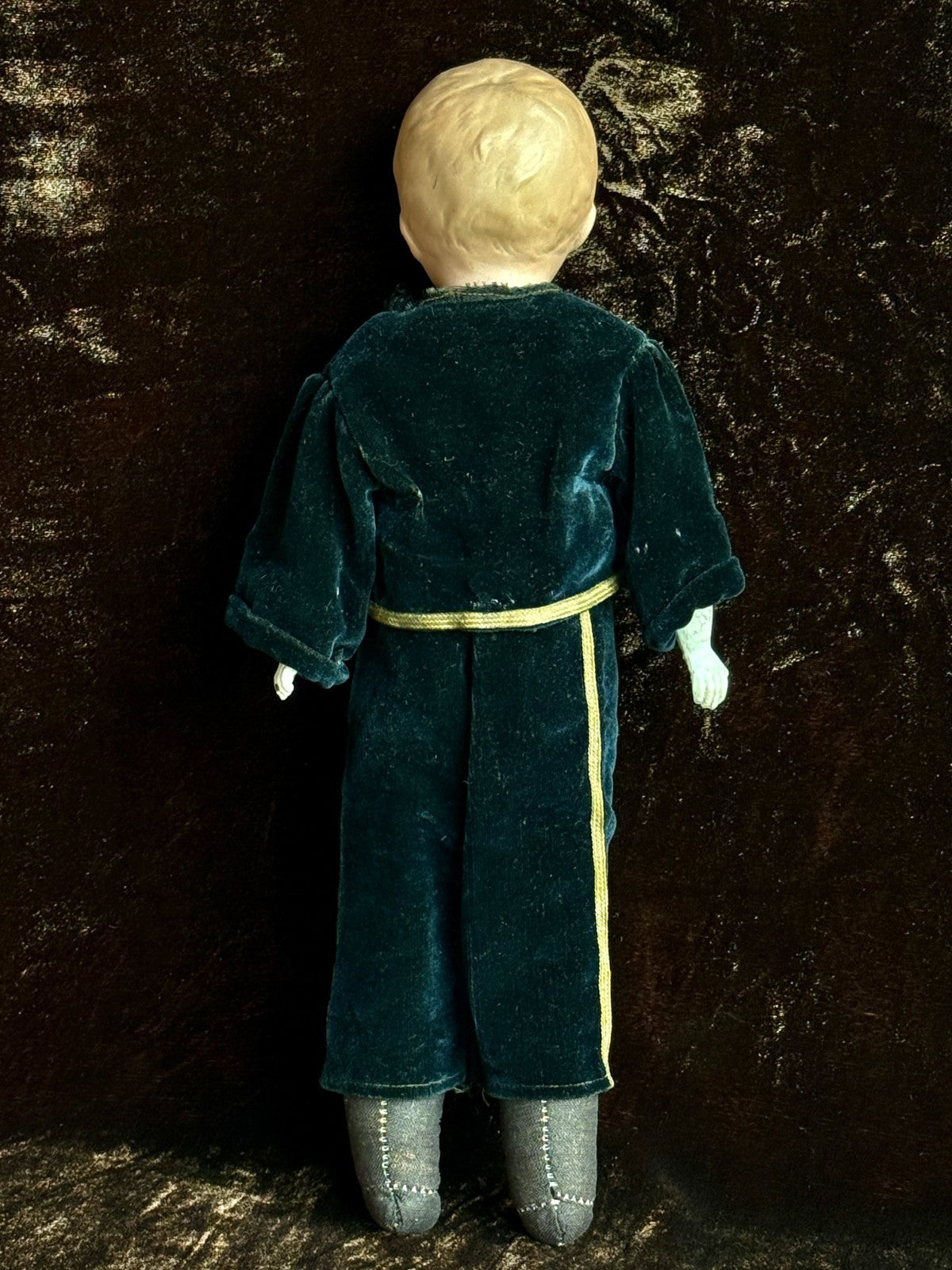 Antique German 12” Gebruder Heubach Bisque Shoulder Head Character Boy Doll