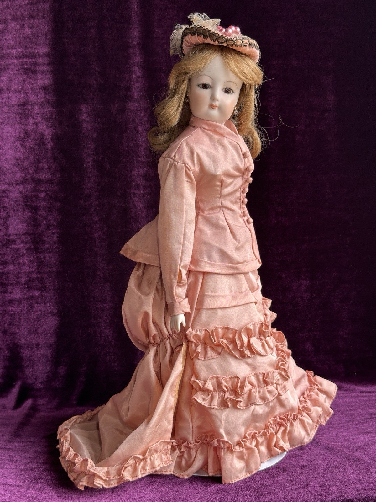 Porcelain 16” Reproduction of Antique French Gaultier Fashion Doll By Clara Wade