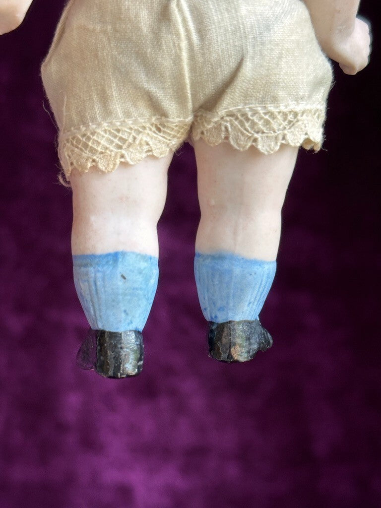 Antique German 4.5” Kestner 292 All Bisque Googly Eyes Doll