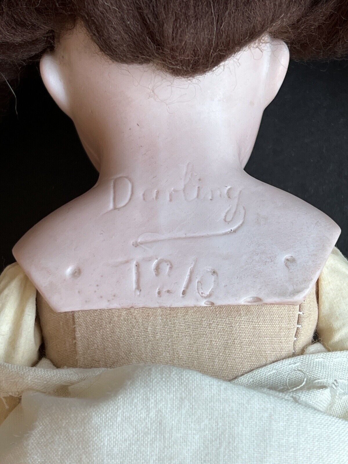 Antique German 12” Armand Marseille Darling Bisque Shoulder Head Doll