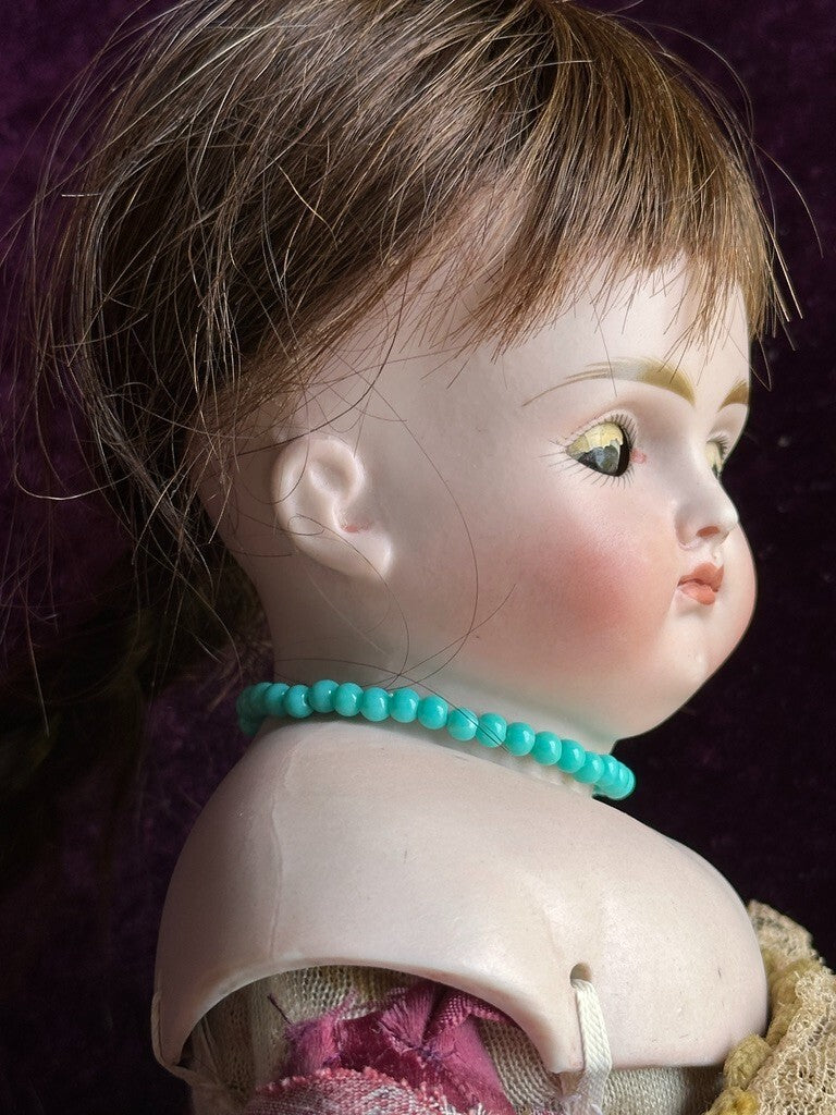 Antique German 16” Early Kestner Alphabet Series Closed Mouth Bisque Head Doll