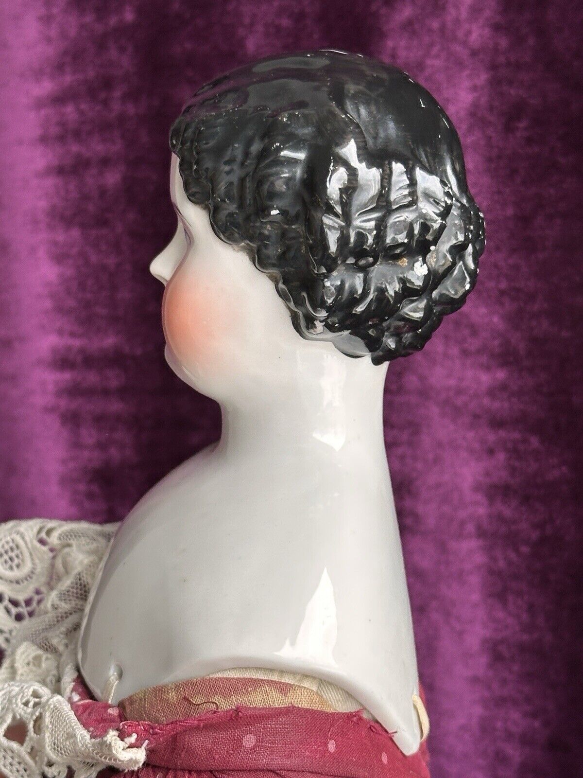 Antique German 22.5” Flat Top Highbrow China Shoulder Head Doll