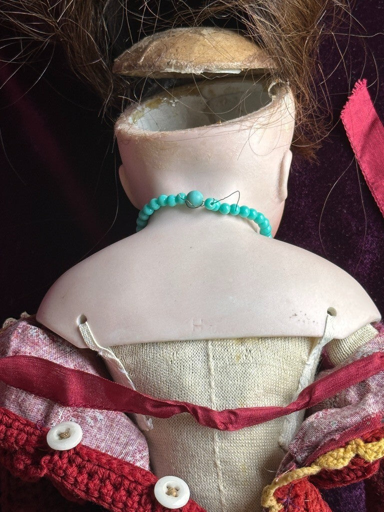 Antique German 16” Early Kestner Alphabet Series Closed Mouth Bisque Head Doll