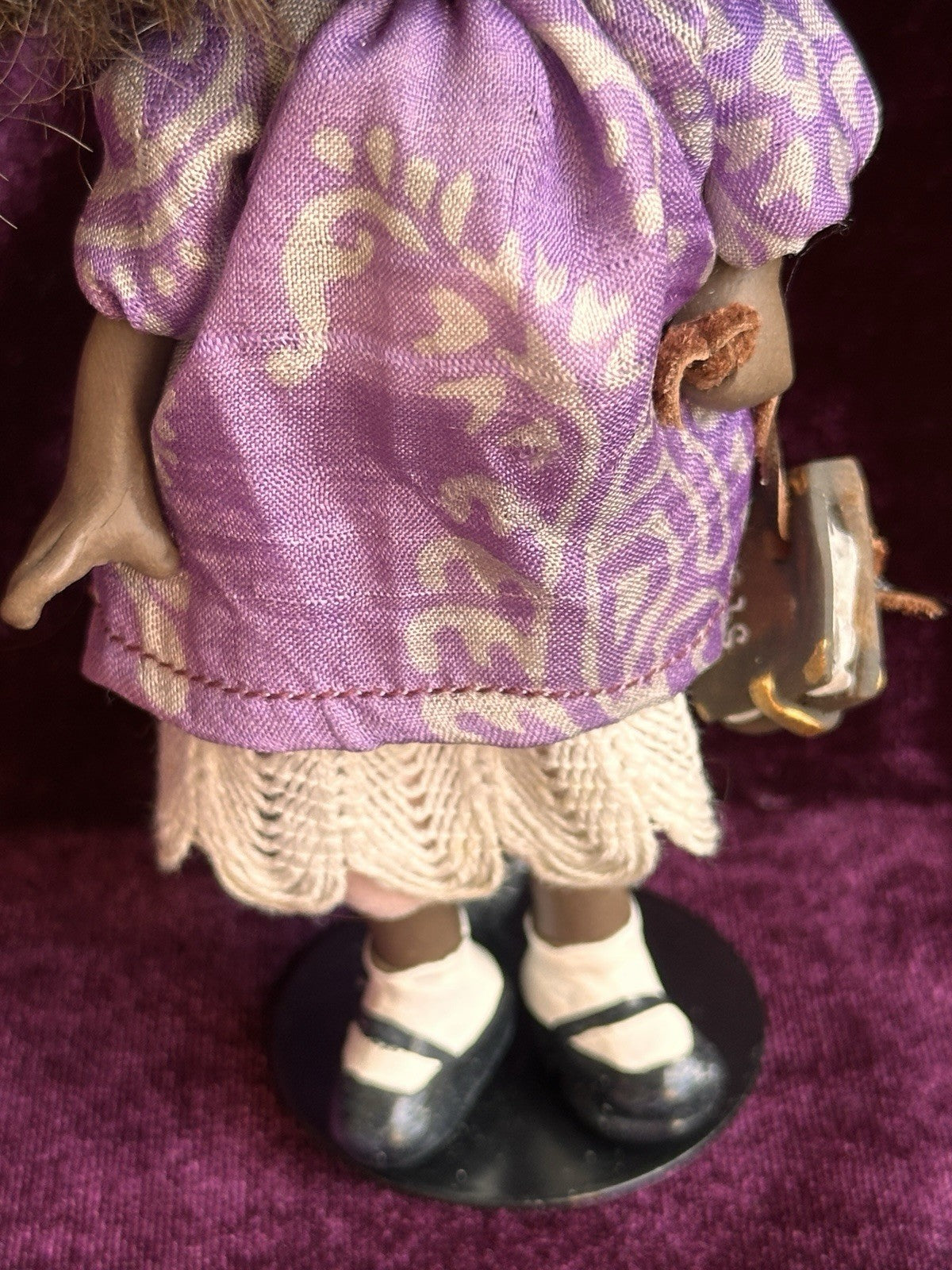 OOAK Miniature Handmade Elizabeth Cooper Polymer Clay Cloth African Girl Doll