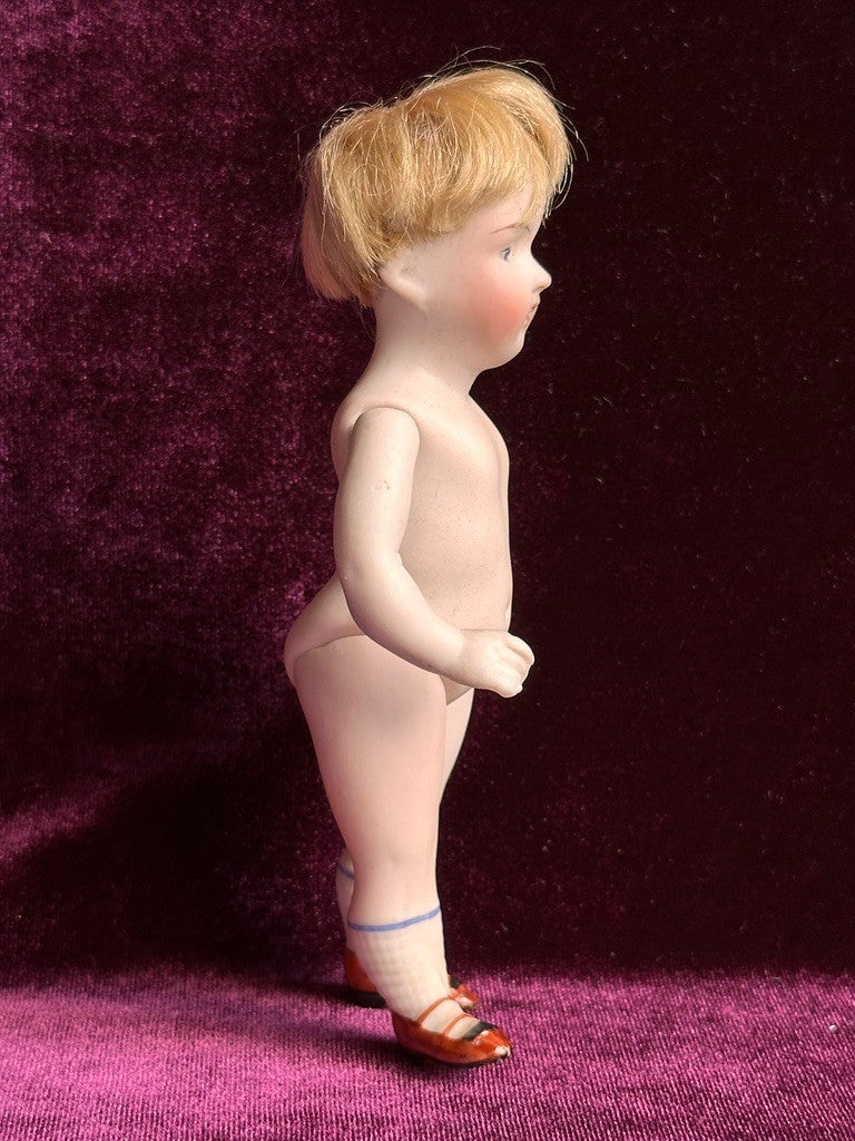 Lot of 2 Antique German Miniature Kestner 150 All Bisque Mignonette Dolls