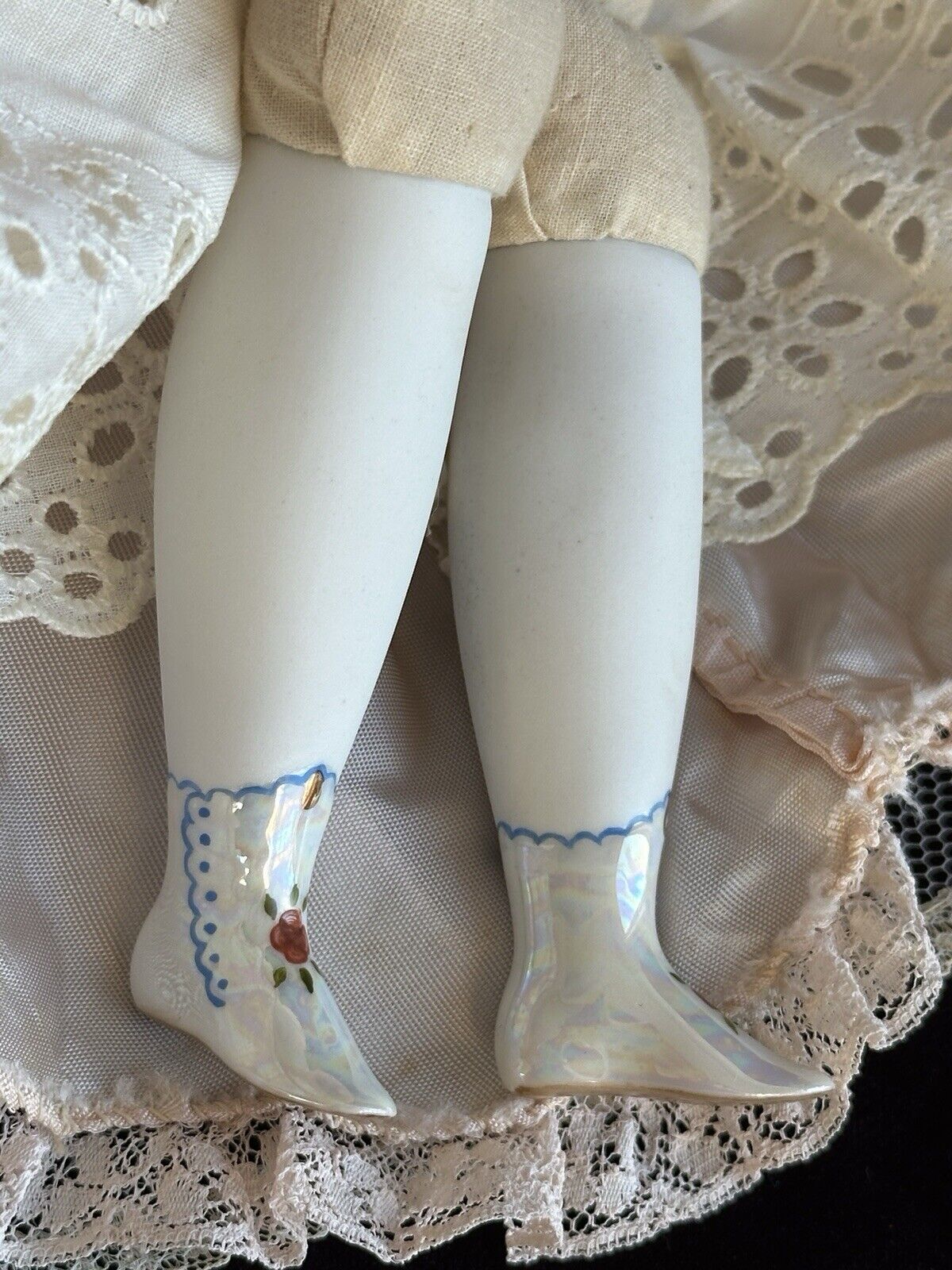 Vintage 40’s Porcelain 14” Reproduction of Antique German Doll by Emma Clear