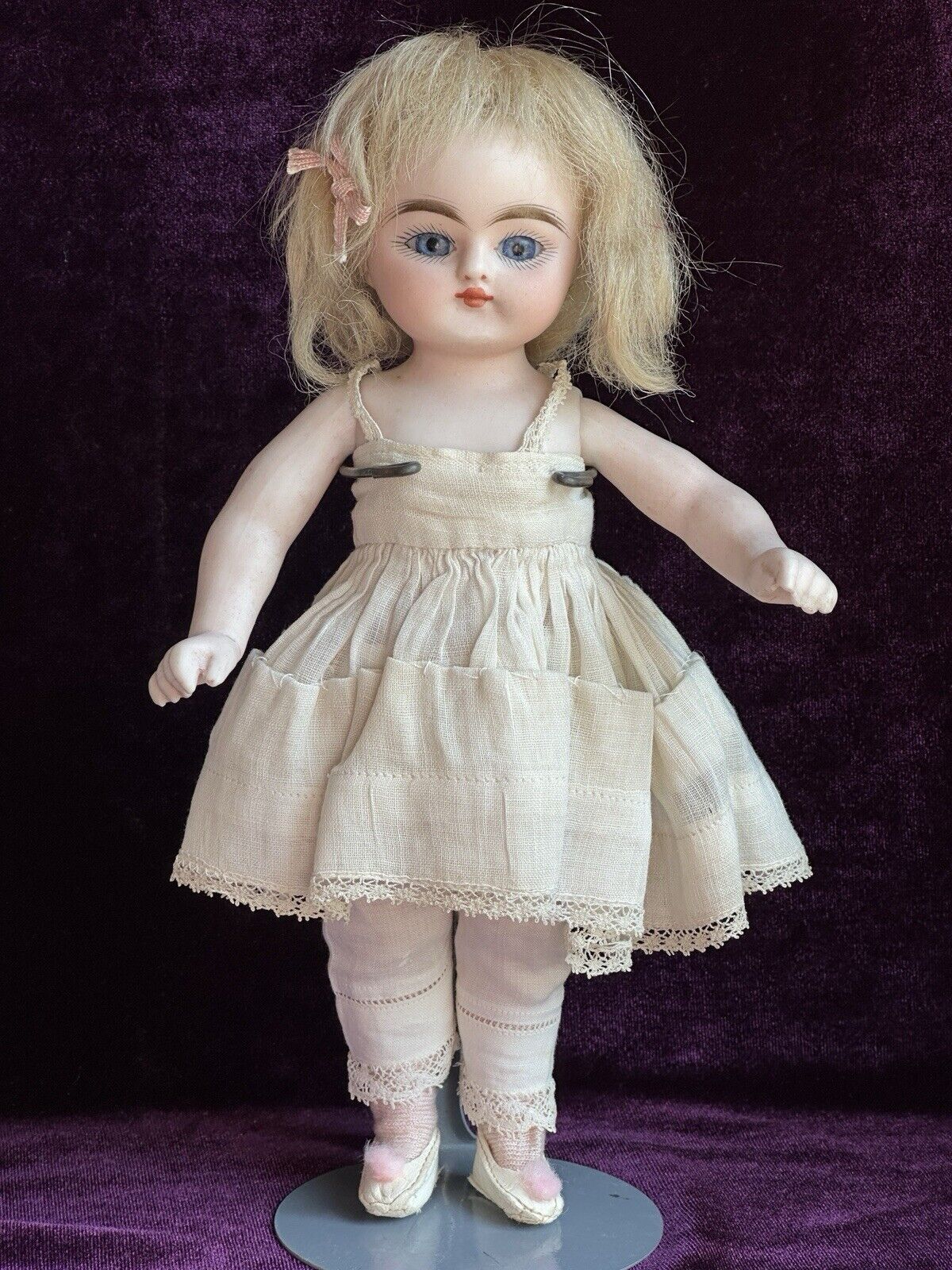 Antique German Large 8.75” All Bisque Kestner (?) Closed Mouth Barefoot Doll