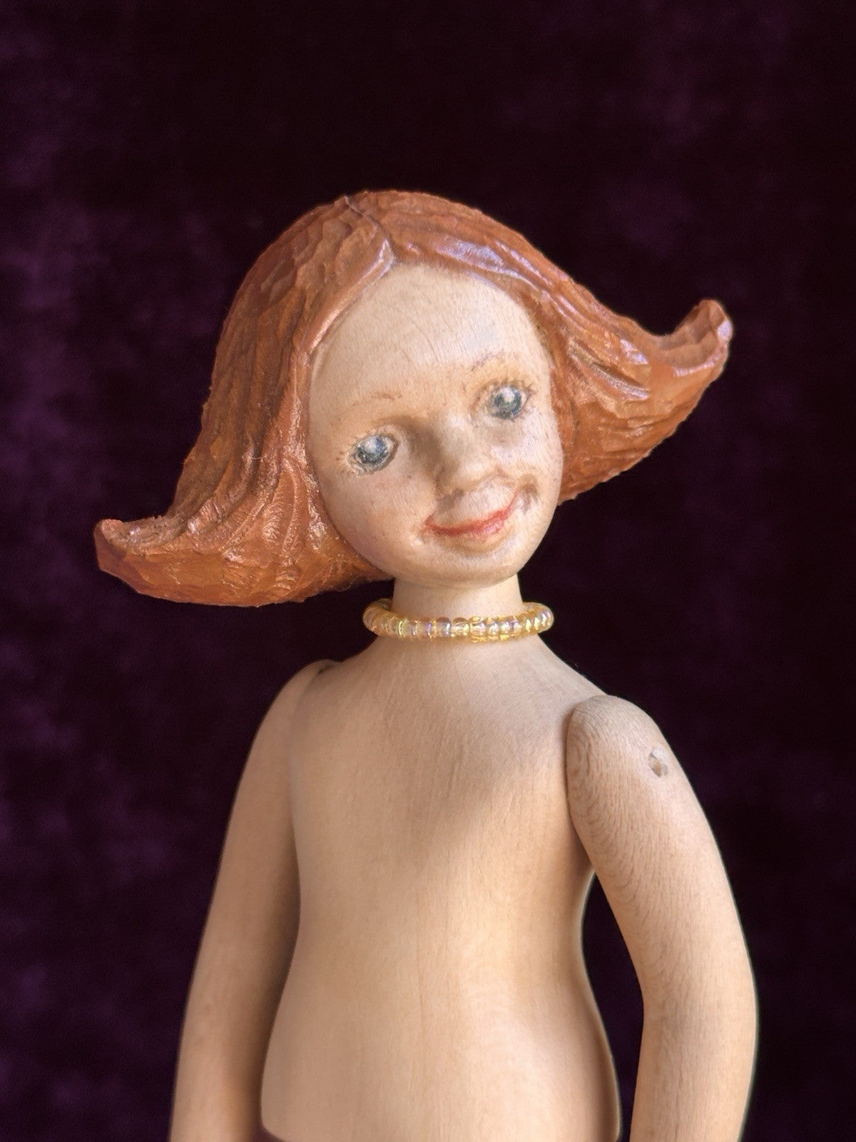 OOAK 6.5” Robert Raikes (?) Wood Hand Carved Signed Hitty Friend Doll