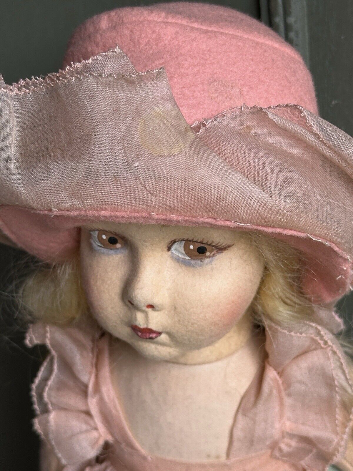 Rare All Original 16” Vintage Italian Lenci 149 Series Felt Cloth Doll with Tag