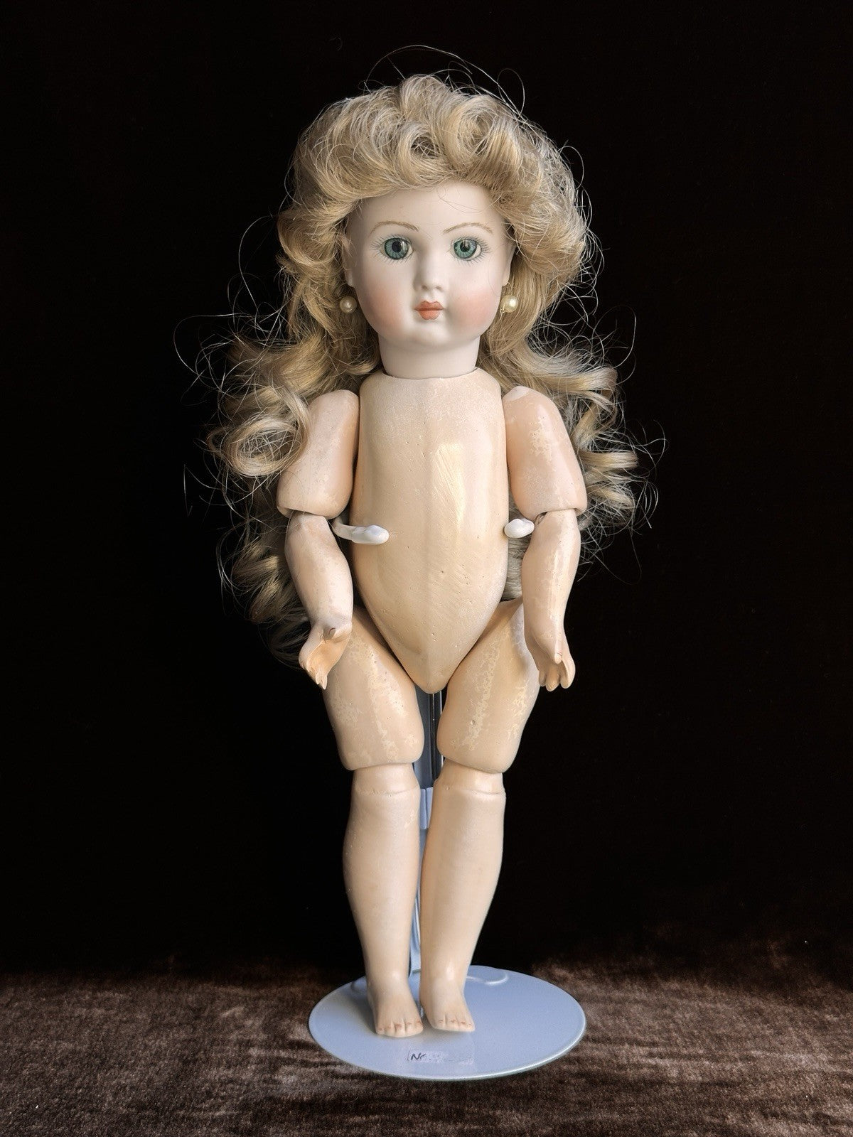 Vintage 12.5” Porcelain Comp Reproduction of Antique French Andre Thuillier Doll