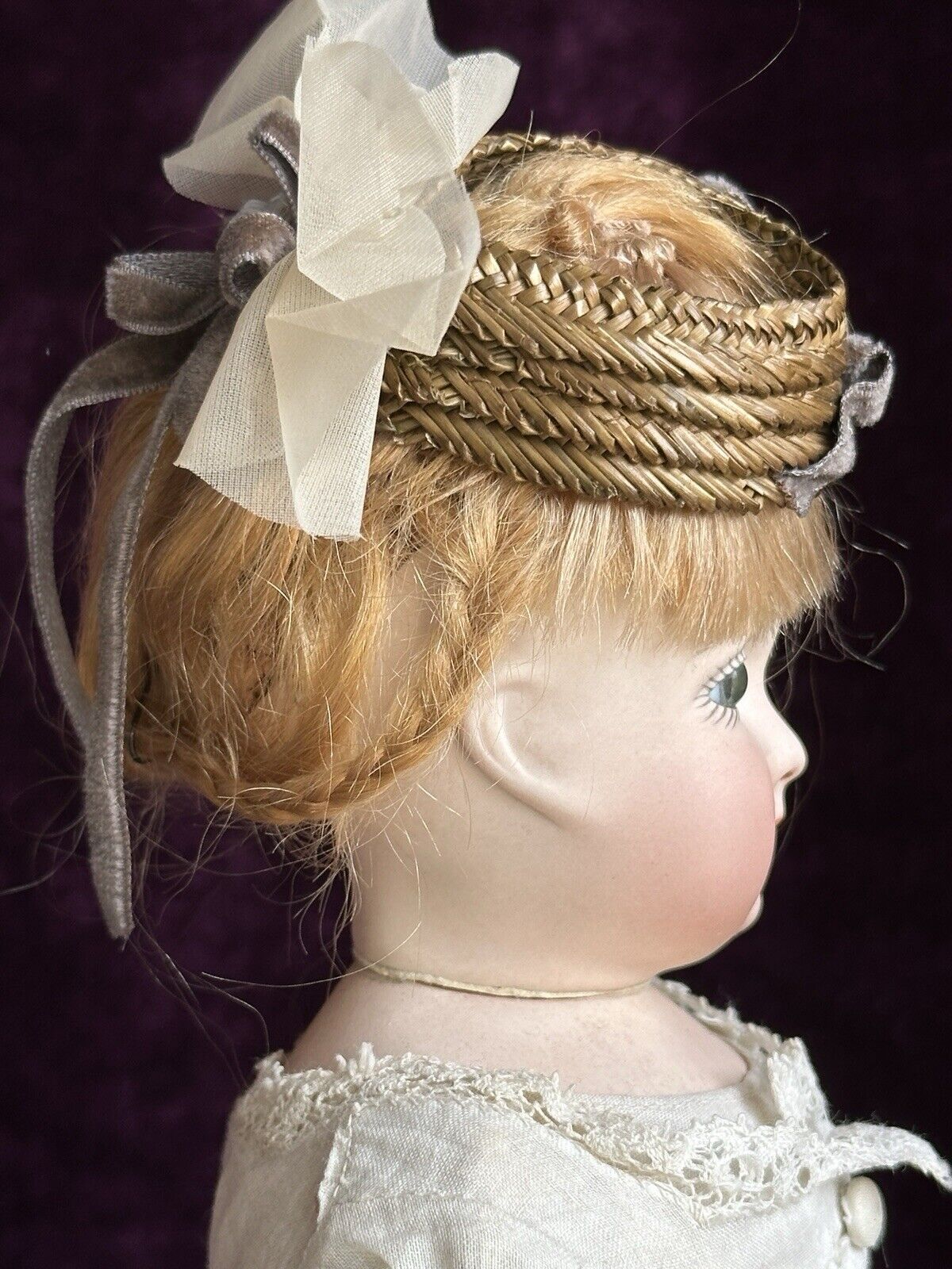 Vintage 15” Reproduction of Antique French Huret Fashion Doll with Glass Eyes