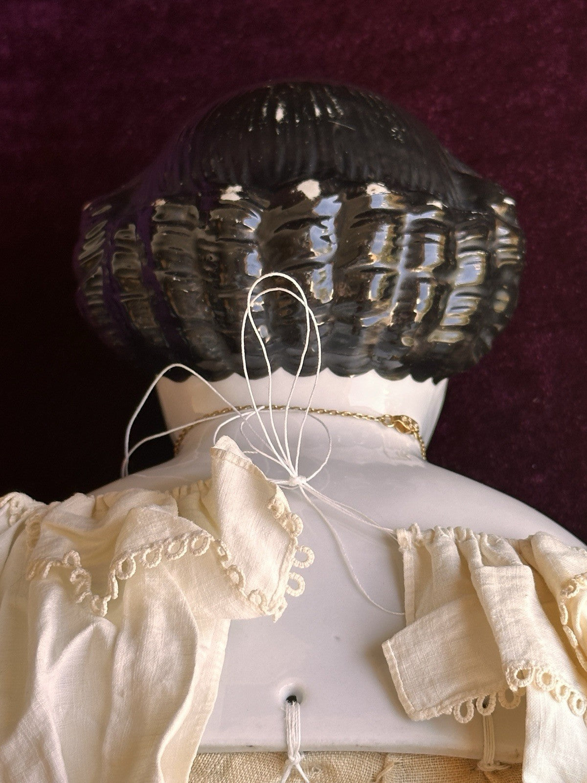 Antique German 23” Flat Top Highbrow China Shoulder Head Doll