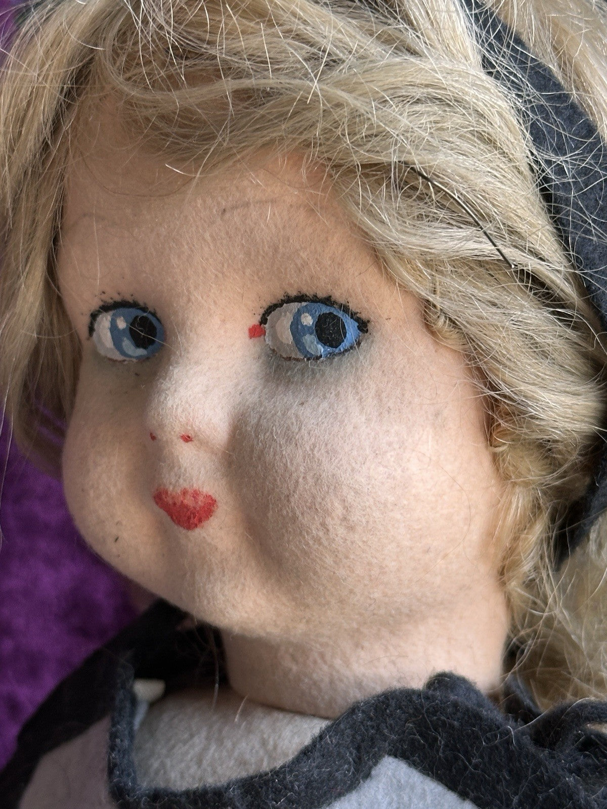 Vintage 18” Italian/French Lenci Style Cloth Felt Doll