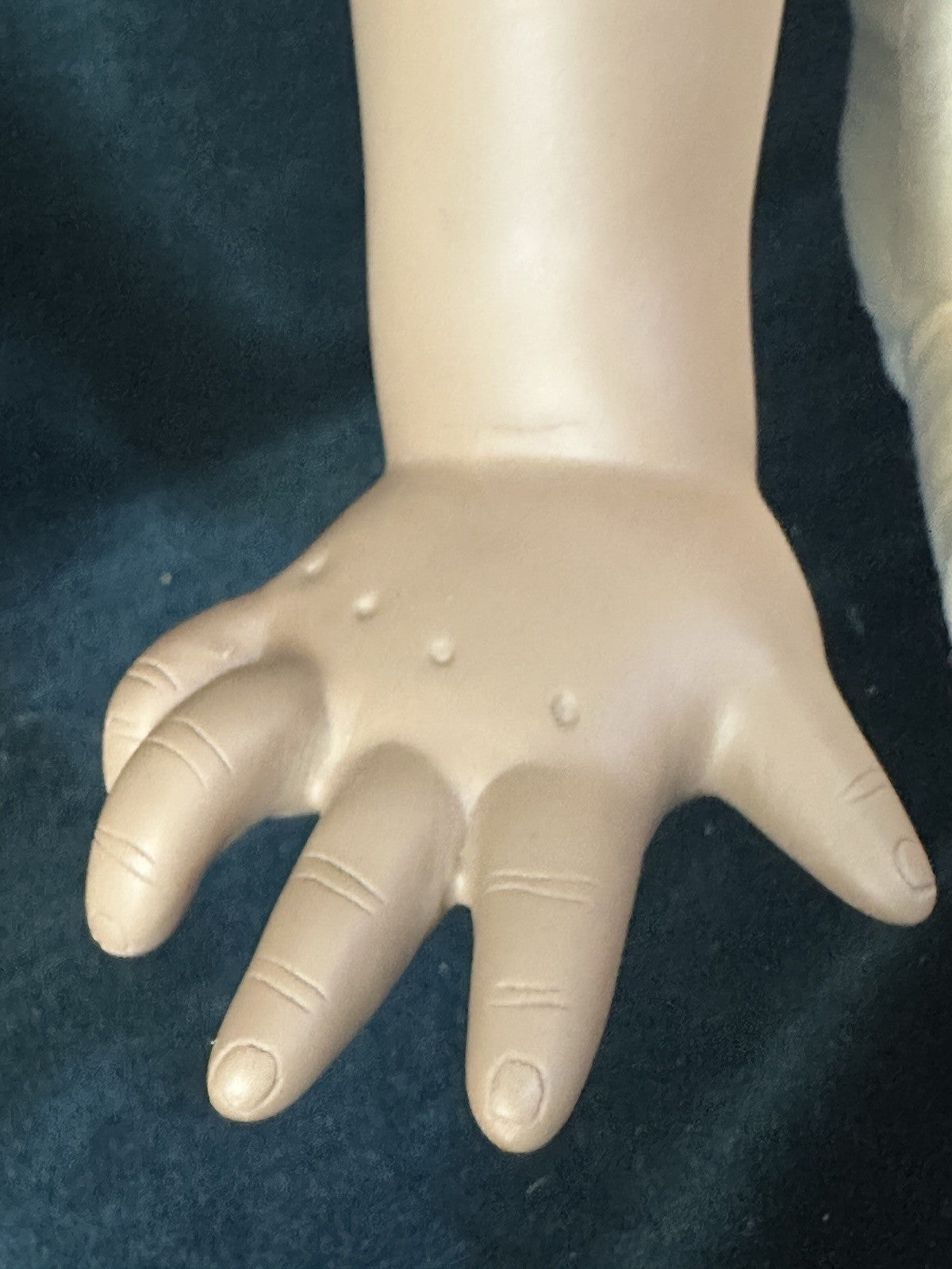 Collectible Porcelain Artist Dark Complexion 21” Baby Doll With Teddy Bear