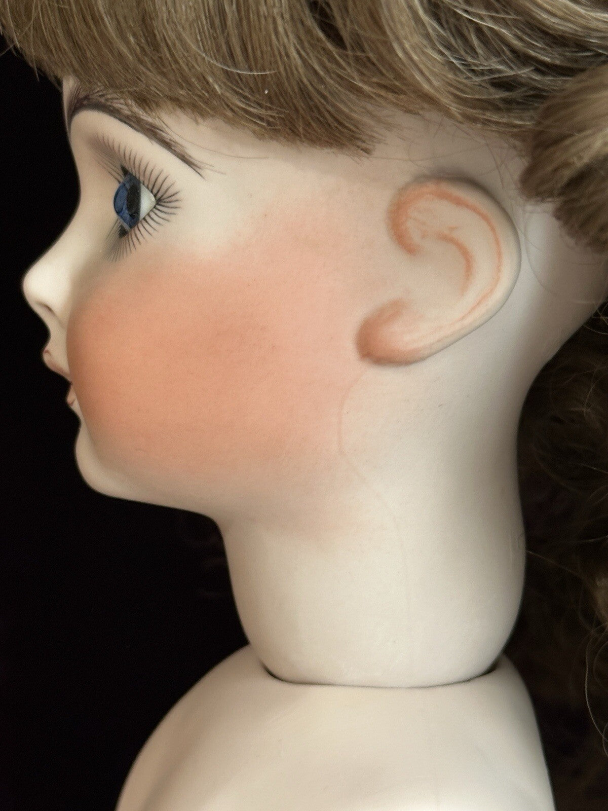 Vintage All Porcelain 20” Reproduction of Antique French Andre Thuillier Doll