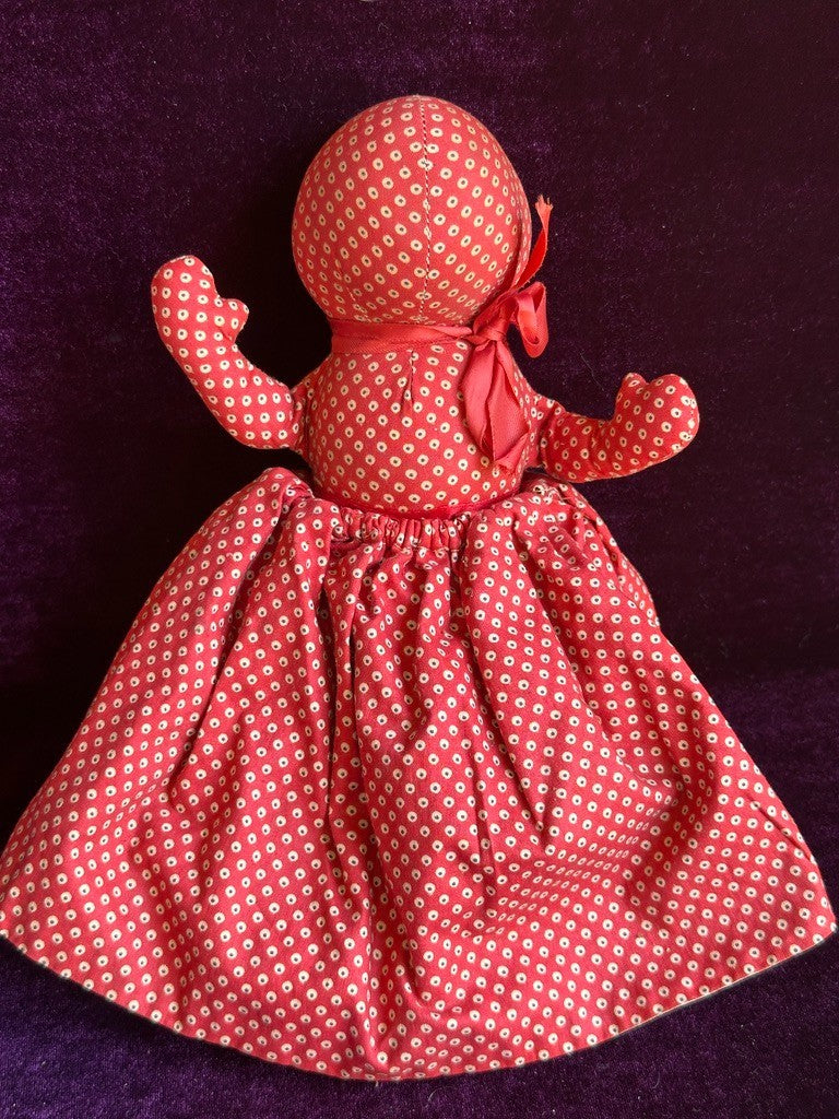 Vintage American 9" Topsy Turvy Belindy Cloth Painted Doll