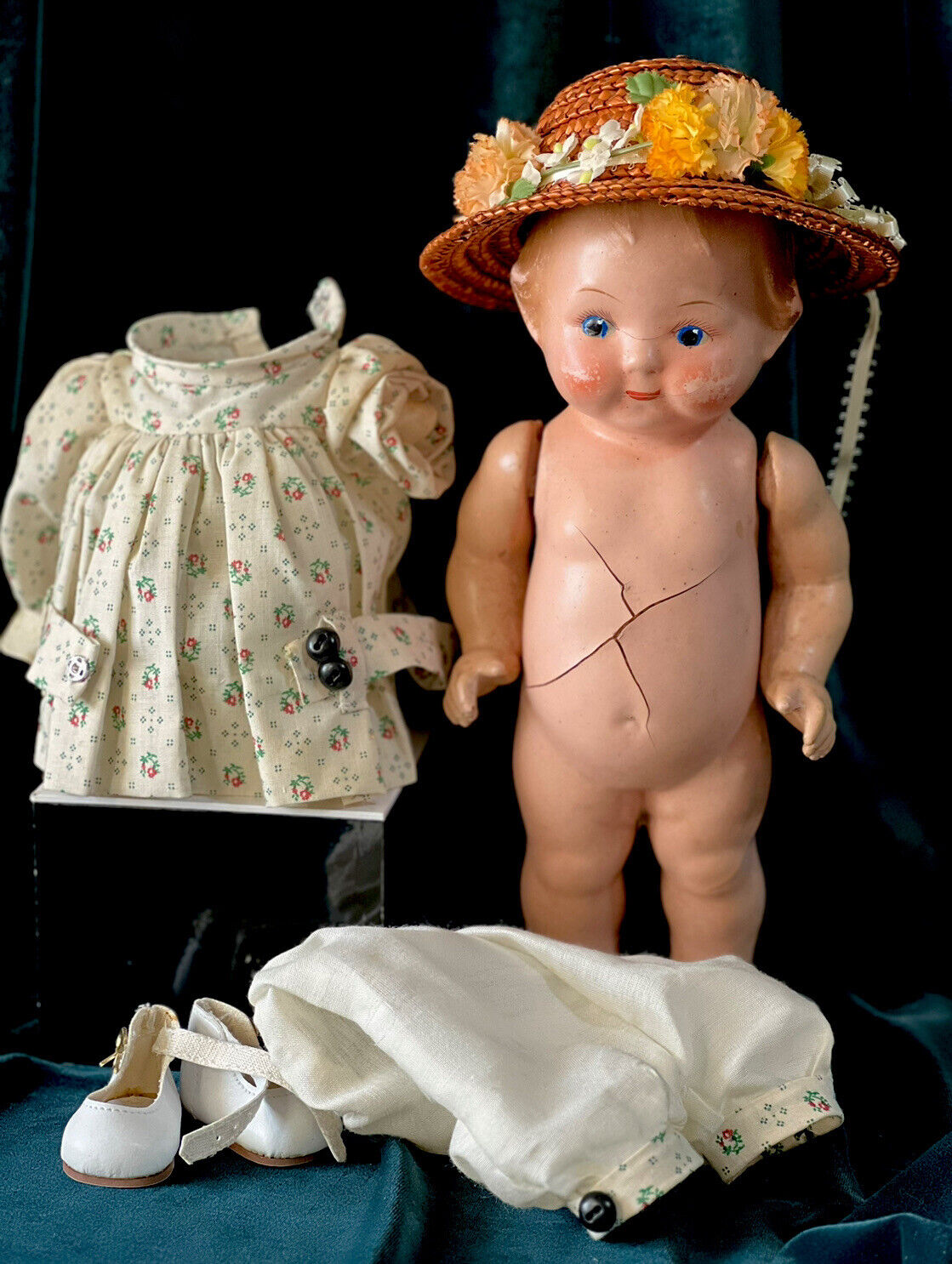 Rare Antique 1910’s Horsman E.I. H. Composition 12" Peterkin Doll