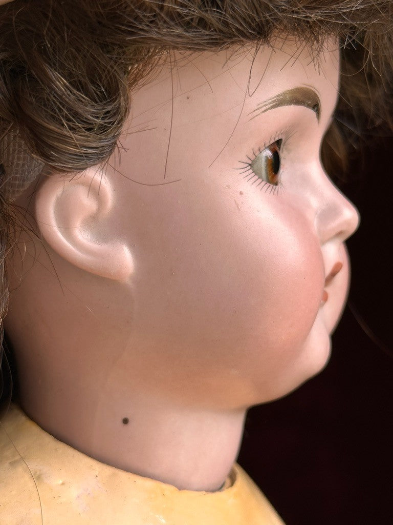 Antique German 18" Edmund Steiner marked EUSt Bisque Head Composition Body Doll