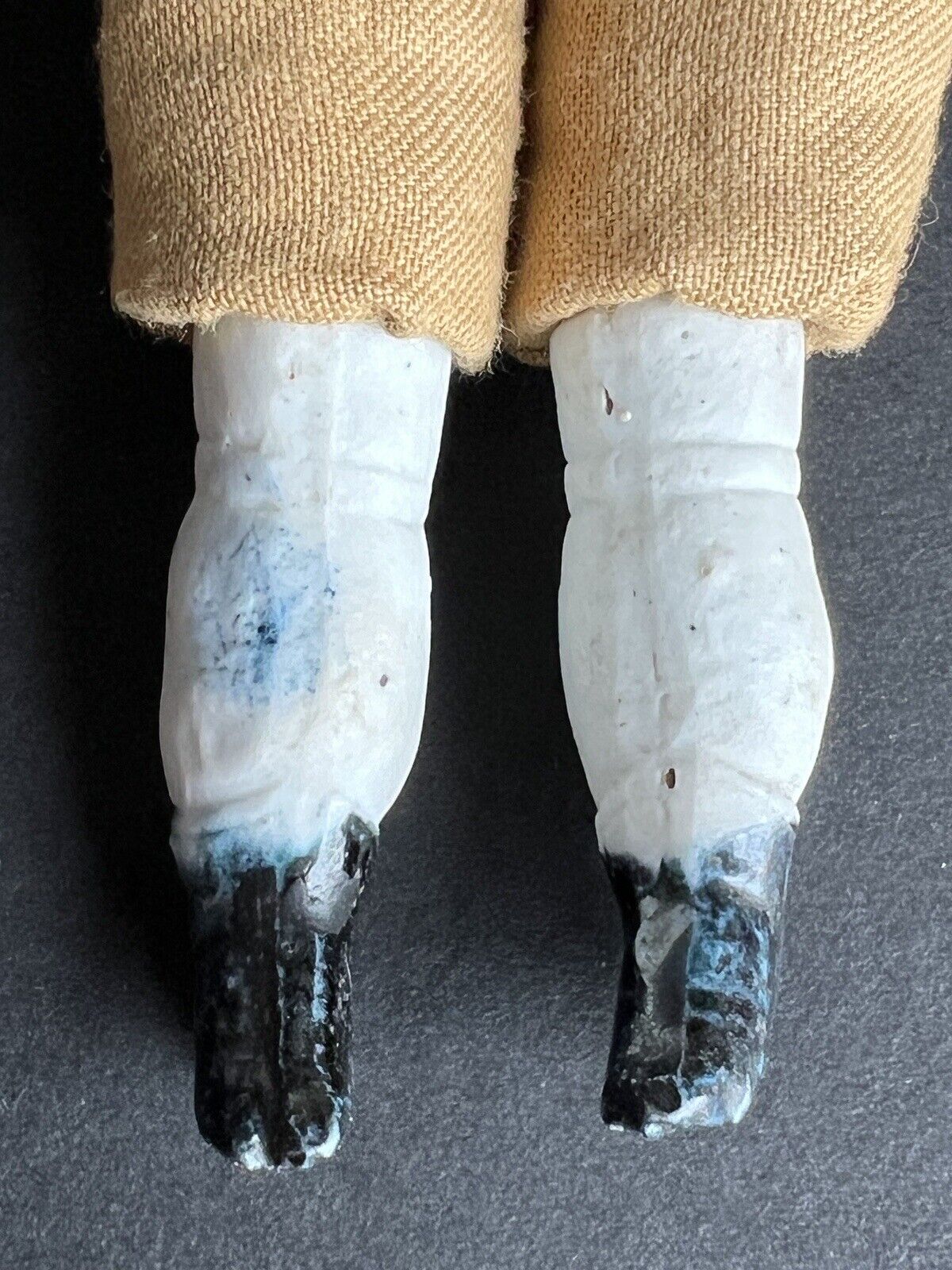 Antique German Hertwig 11.5” Molded Hat Bisque Shoulder Head Doll