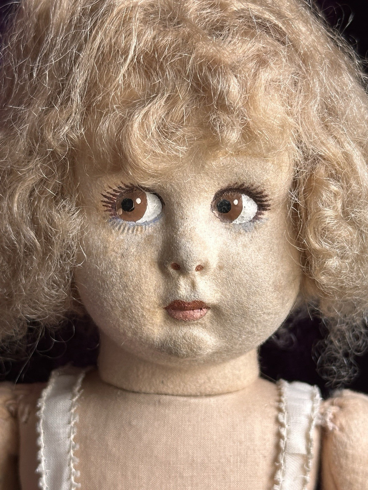 Vintage Italian 12” Lenci 111 Felt Cloth Character Doll