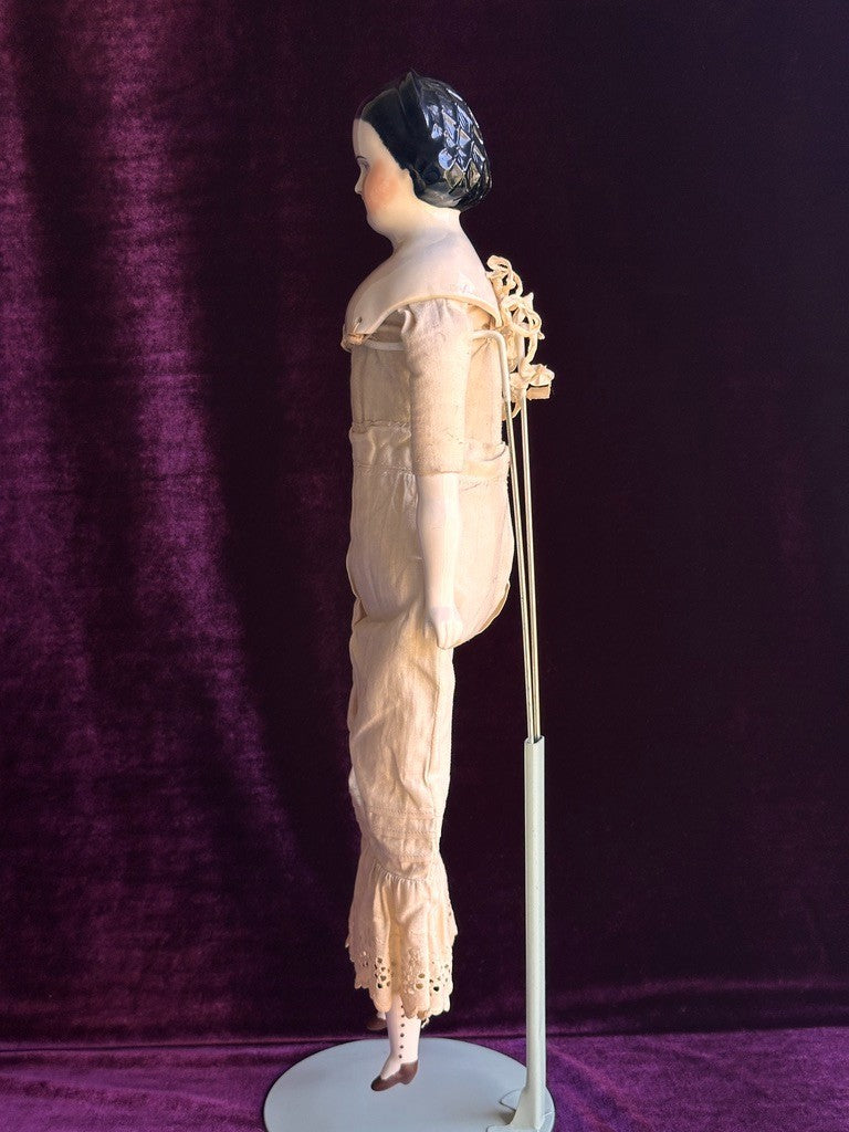 Vintage 19.5” Reproduction of Antique German Alice Hairdo China Head Doll