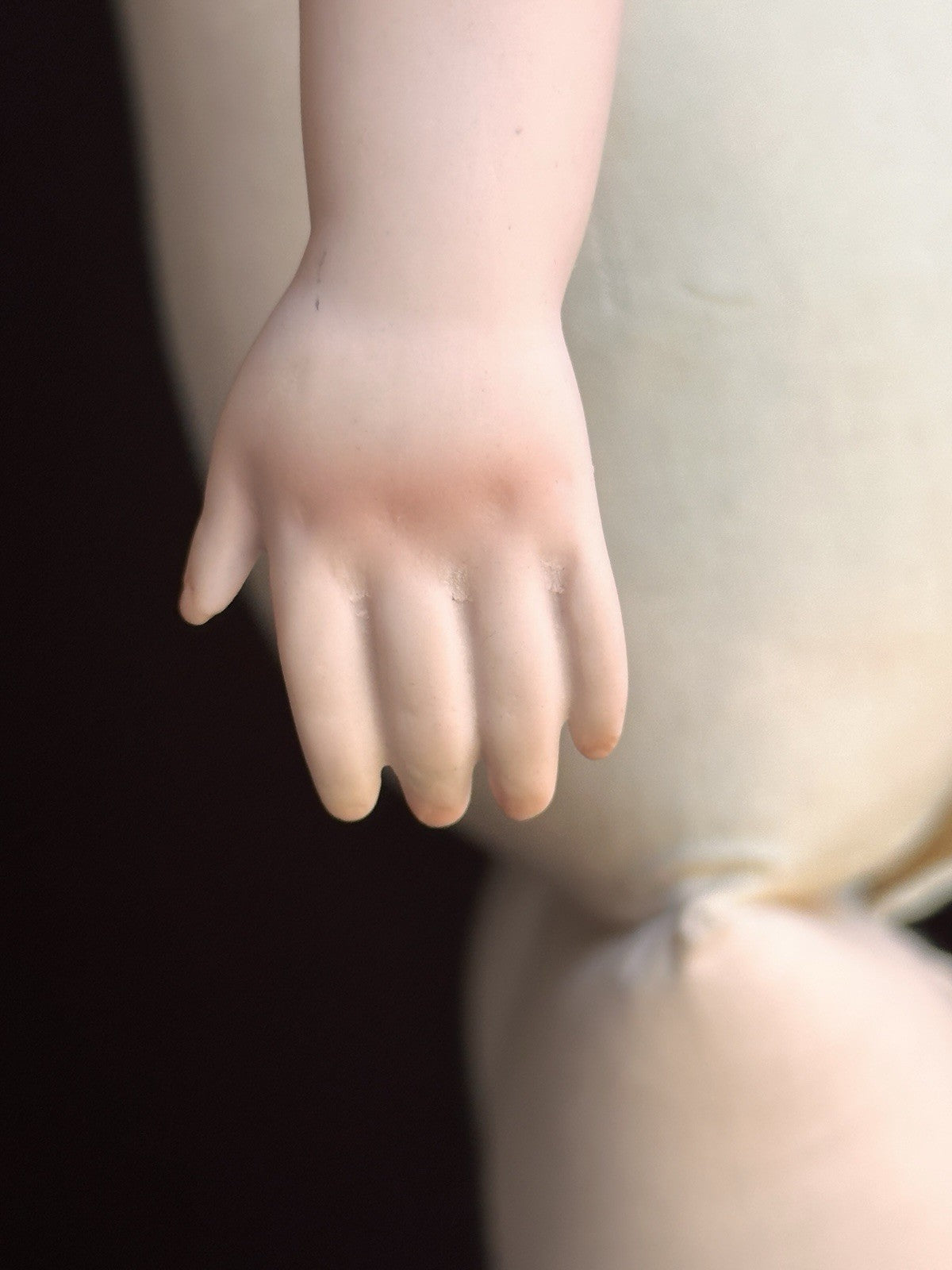 Large Antique German 26” ABG (?) Bisque Parian China Fashion Doll w/ Glass Eyes