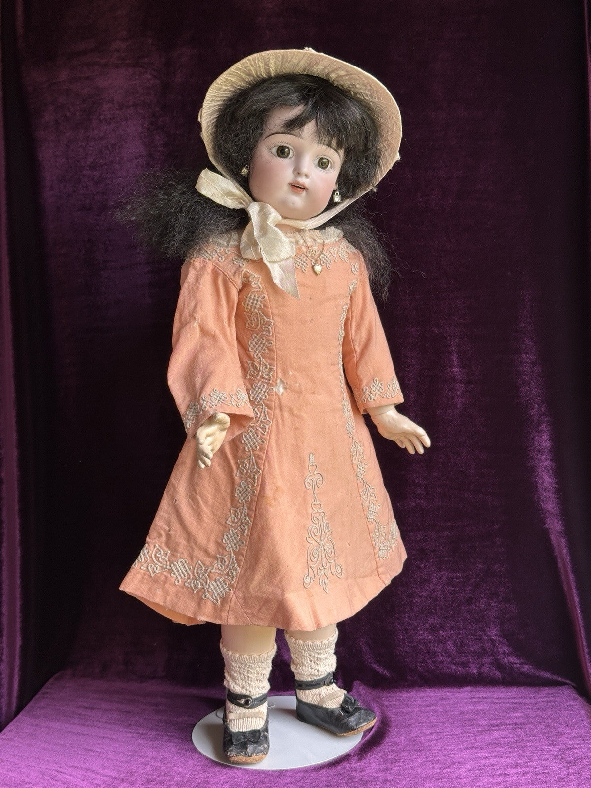 Large Antique French 29” Francis Gaultier Scroll Mark Bisque Head Bebe Doll