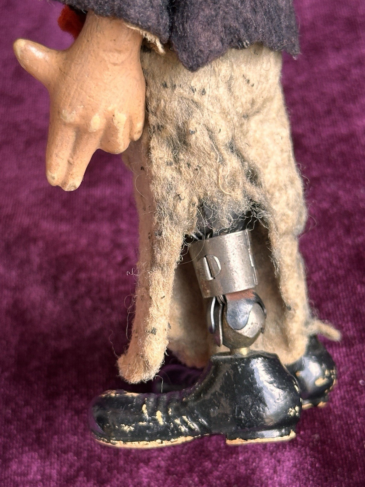 2 Antique Swiss SABA Bucherer Mutt & Jeff Ball Jointed Metal Dolls Toys
