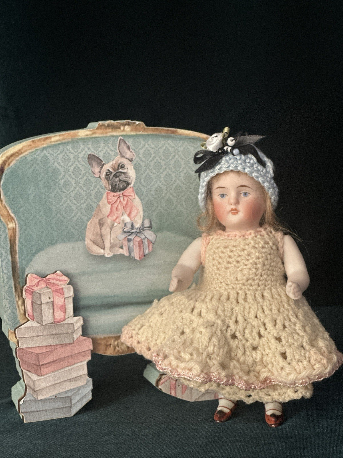 Antique German 5 1/2” Kestner All Bisque Mignonette Dollhouse Doll