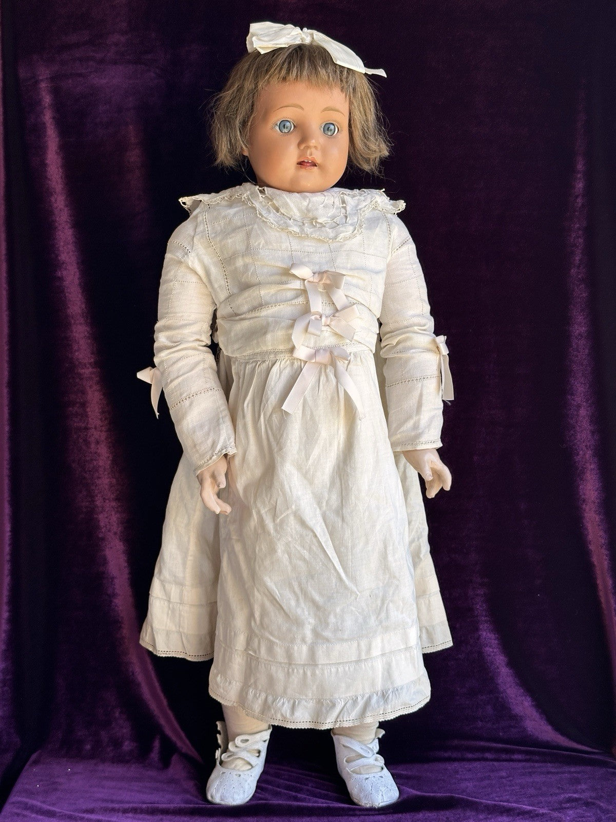 Vintage German Lifesize 31” Schutz-Marke 60 Celluloid Head Composition Body Doll