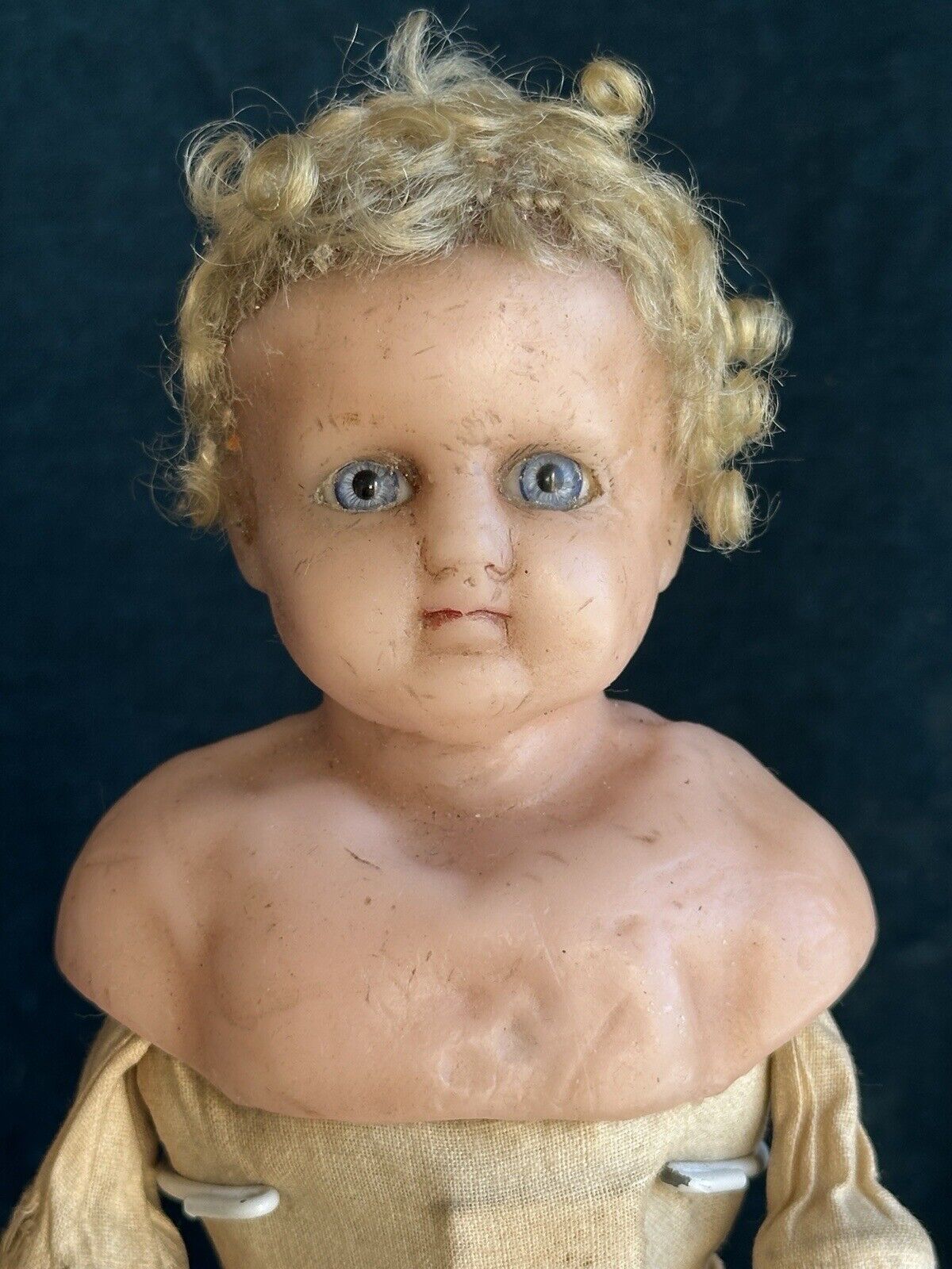 Antique German 12.5” Kestner (?) Wax Papier Mache Composition Child Doll