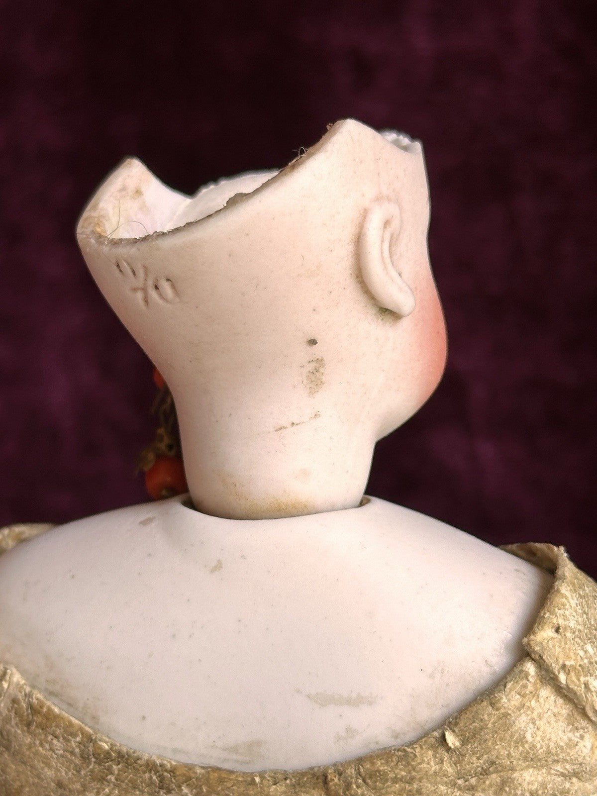 Antique French 10.5” Jumeau (?) Smiling Bru (?) Fashion Bisque Head Doll Damaged
