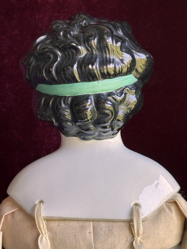Large Antique German 26” Dolly Madison China Shoulder Head Doll