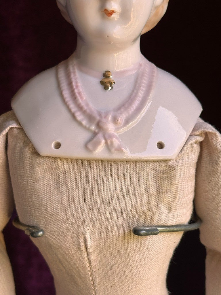 Vintage 22” Reproduction of Antique German China Fashion Doll