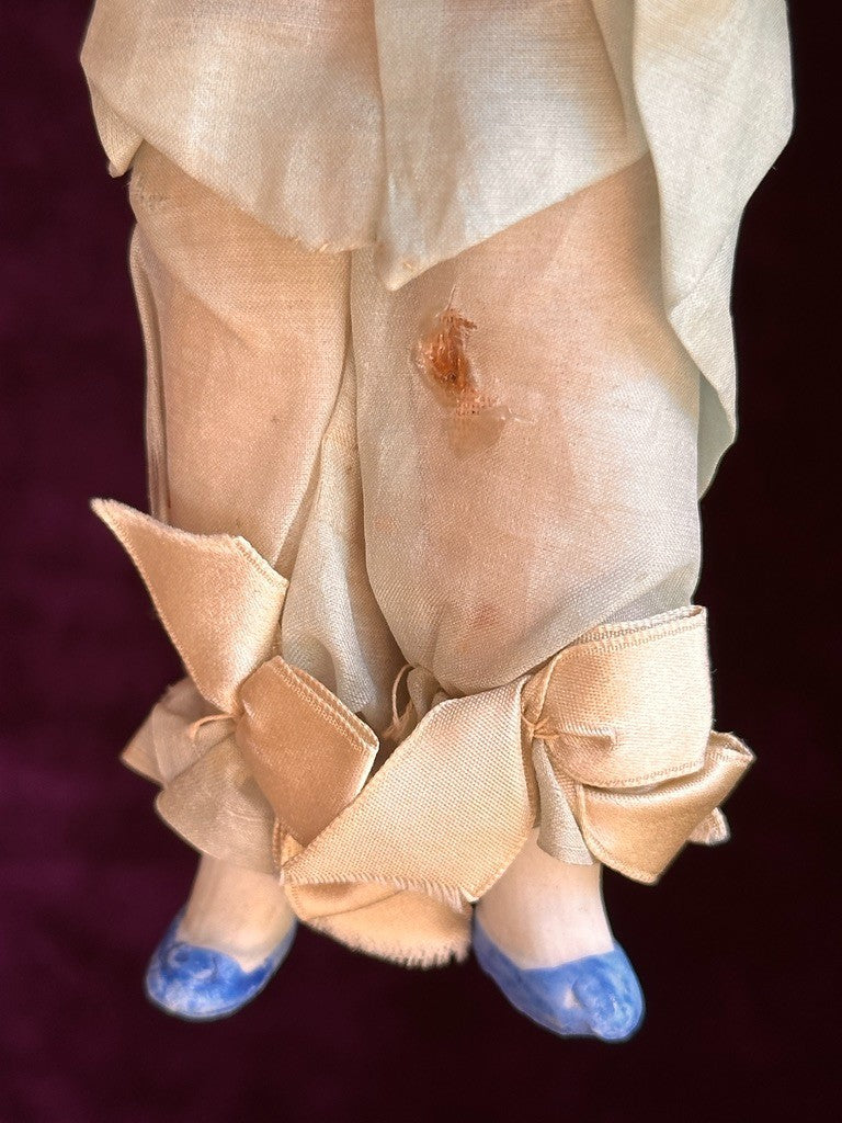 Rare Antique German Hertwig 6.75” Bisque Molded Torso Character Dollhouse Doll