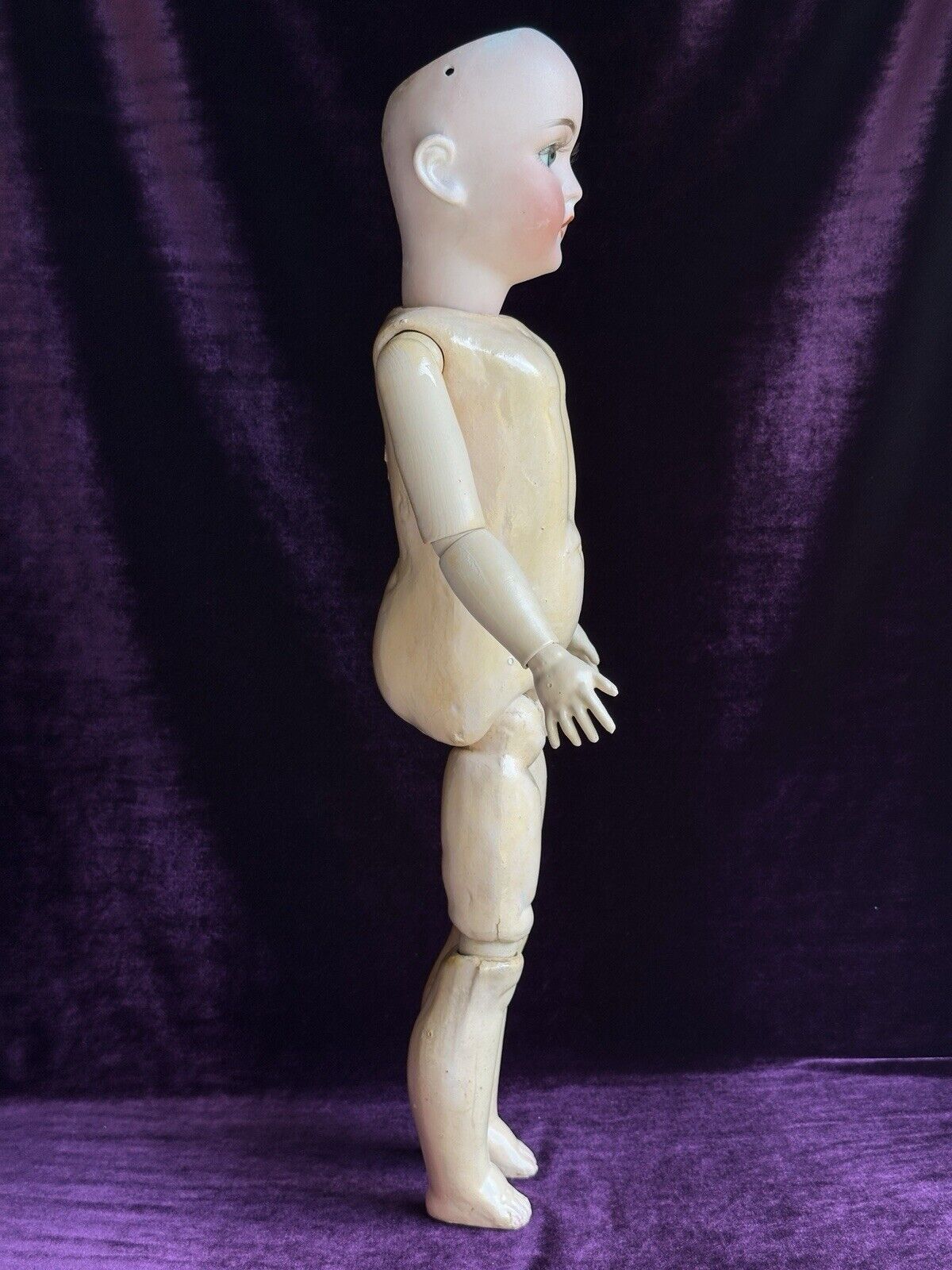 Antique German 24” Queen Louise Bisque Head Doll