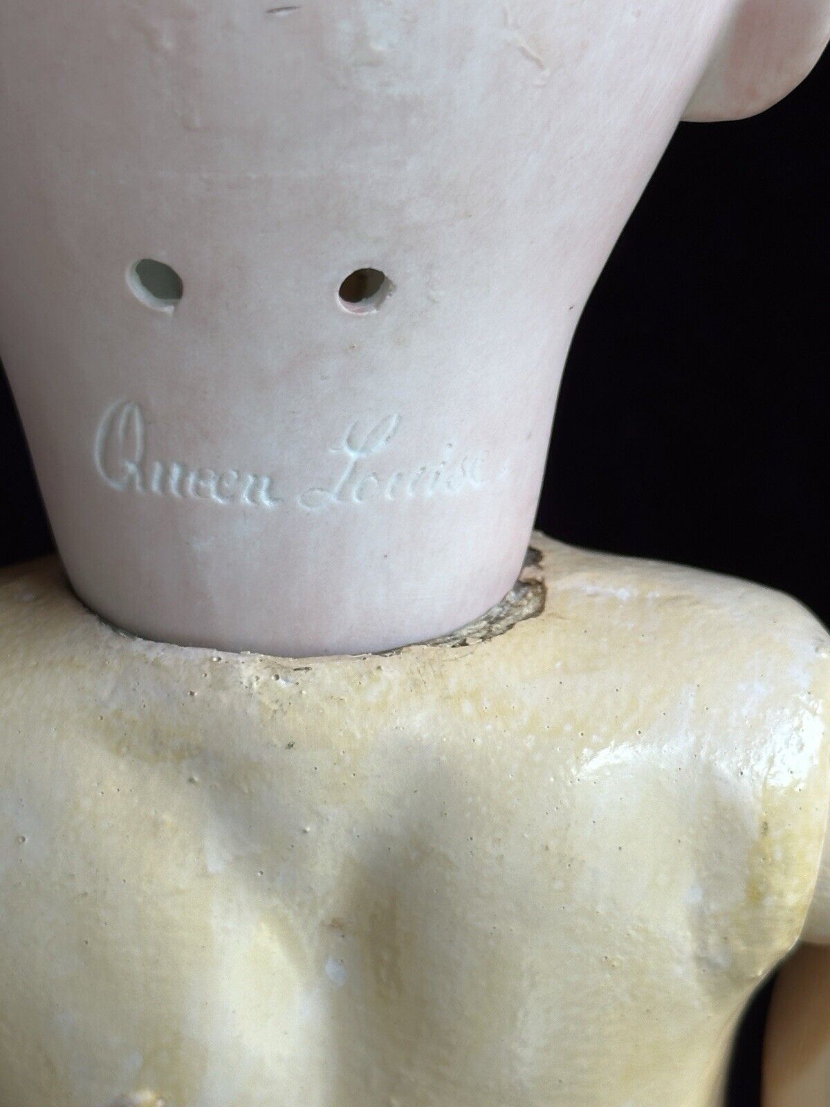 Antique German 24” Queen Louise Bisque Head Doll