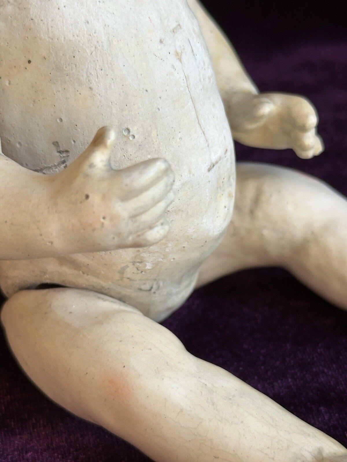 Antique German 8” Hermann Steiner Miniature Bisque Head Baby Doll