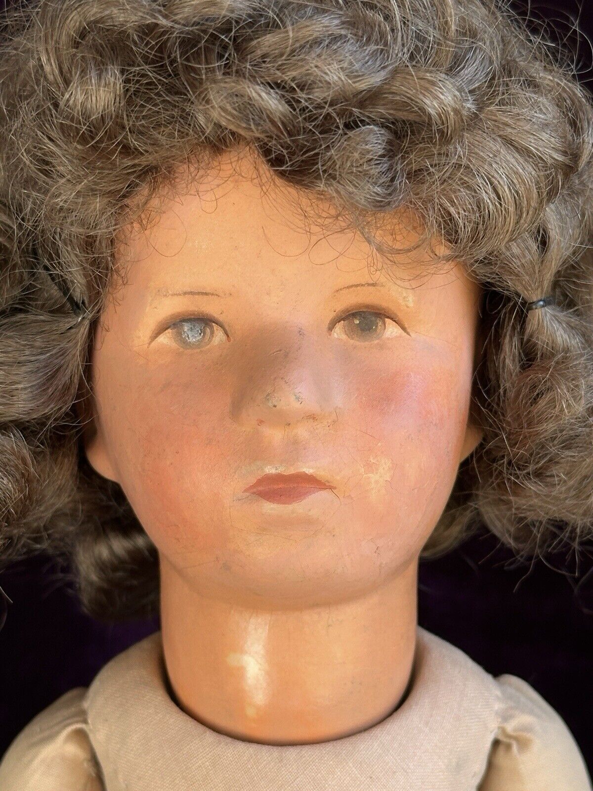 Antique German 18.5” Kathe Kruse VIII (?) Cloth Child Girl Doll with Swivel Neck