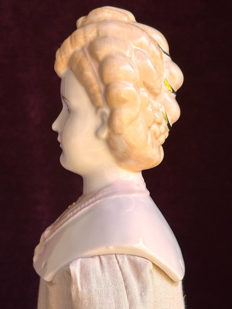 Vintage 22” Reproduction of Antique German China Fashion Doll